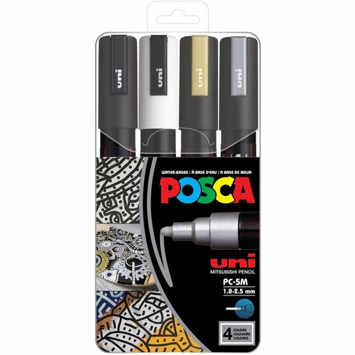 Marker, Posca 4 Count 5 Meter Assortment 4/PK