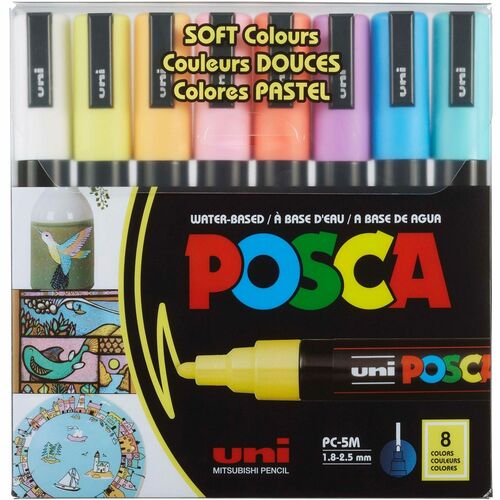 Marker, Posca 8 Count 5 Meter Soft Color 8/PK
