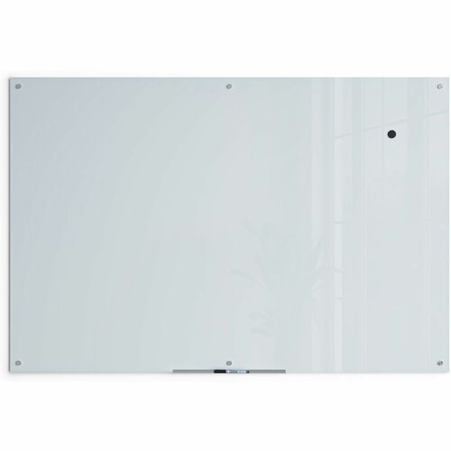 Dry-Erase Board, Glass, Magnetic, Frameless, 72" x 48", White