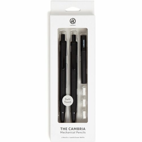 Pencils, Mechanical, No. 2, With Lead/Erasers, Black 2/PK