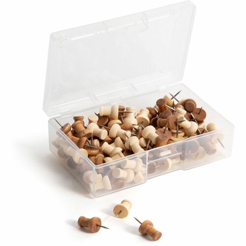 Pushpin, Wood, Assorted 100/PK