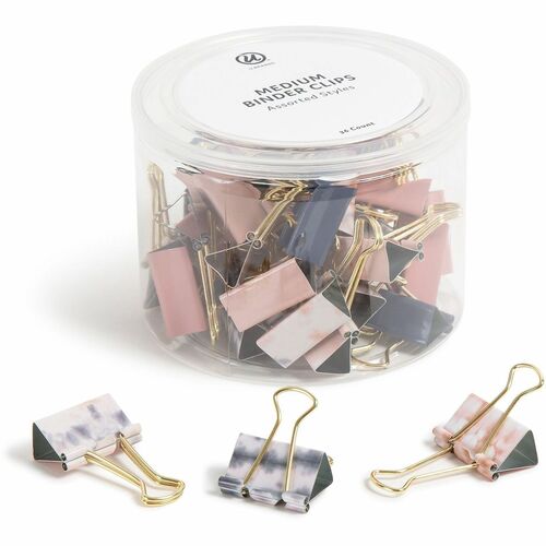Clips, Binder, Medium, Fashion, Gold 36/PK