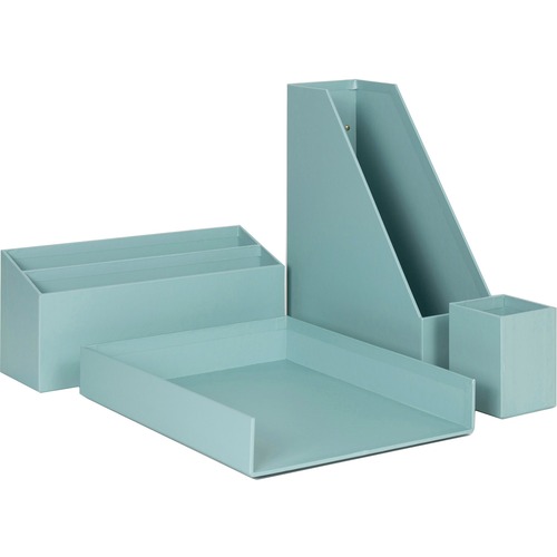 Desktop Set, Solid, 9-3/4" W x 12" L x 4-1/5" H, Teal