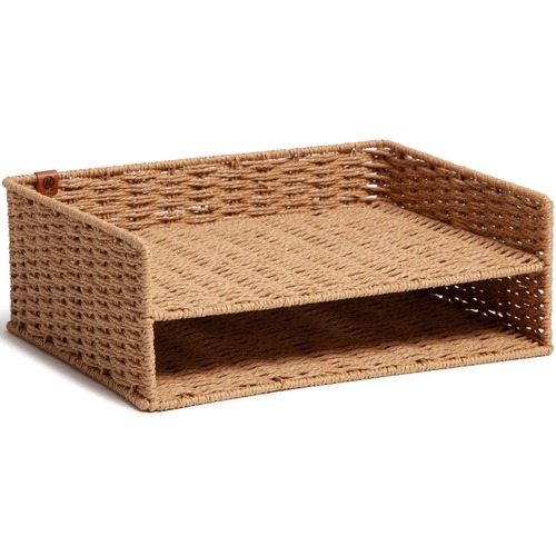 Paper Tray, 2 Tier, Woven, Brown