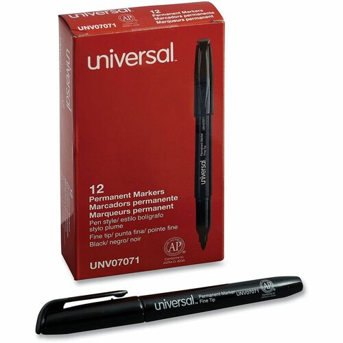 Marker, Permanent Fine, Black 12/DZ