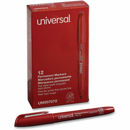 Marker, Permanent Fine, Red 12/DZ