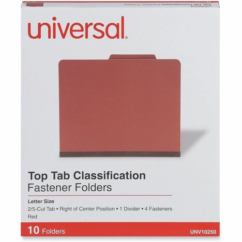 Folder, PSBD, 4 Sec, Letter, Red 10/BX