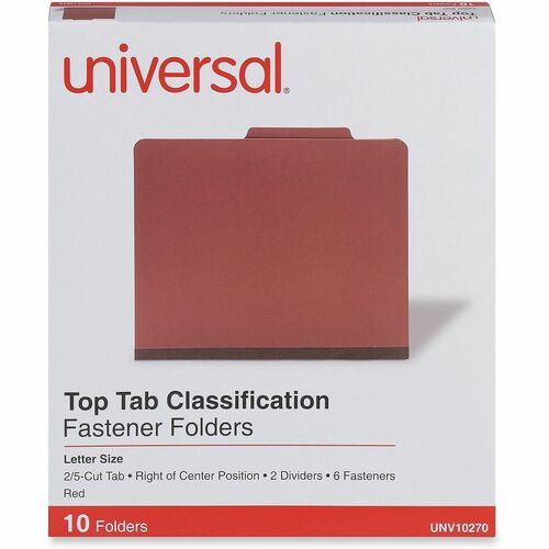 Folder PSBD 6 Section Letter Red 10/BX