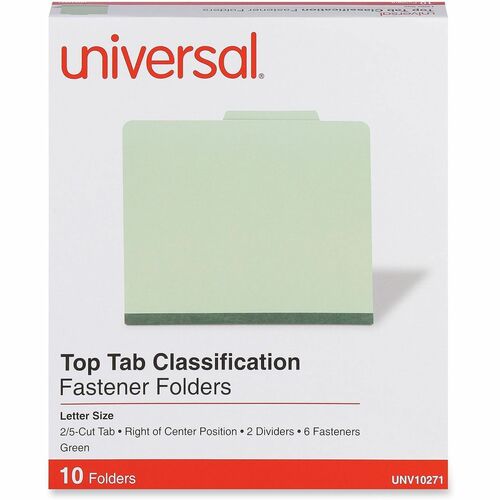 Folder, PSBD, 6 Section, Letter, Green 10/BX