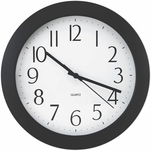 Clock, 12" Whisper, Black