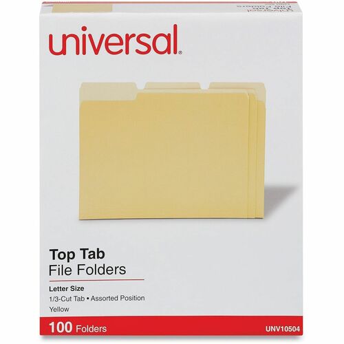 Folder, File, 1/3 Cut, Letter, Red 100/BX