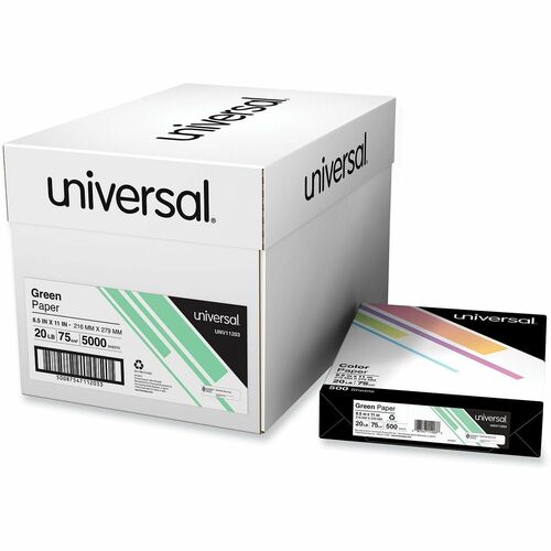 Paper, 20 lb, Letter, Green, 500/Reams 10/CT