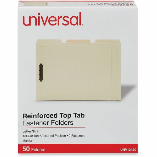 Folder, Reinforced, 2 Fastener, Letter, Manila 50/BX