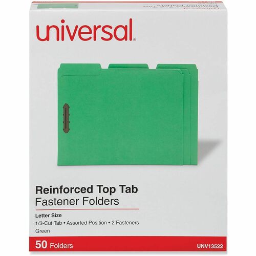Folder, 2 Fastener, Letter, Green 50/BX