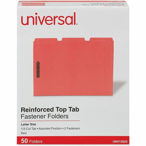 Folder, 2 Fastener, Letter, Red 50/BX