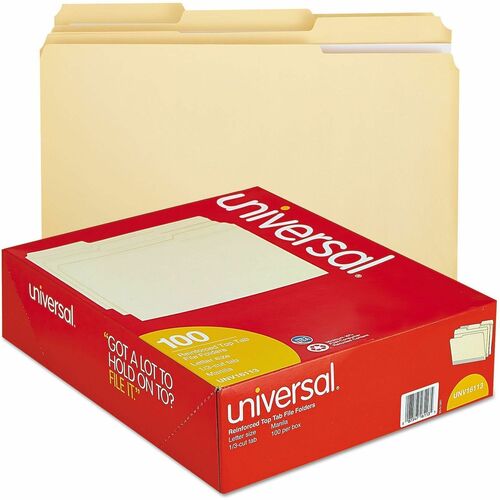 Folder, Reinforced, 1/3 Cut, Manila, Letter 100/BX