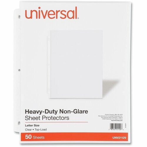Protector, Sheet, Letter, Tripled, No Gum 50/PK