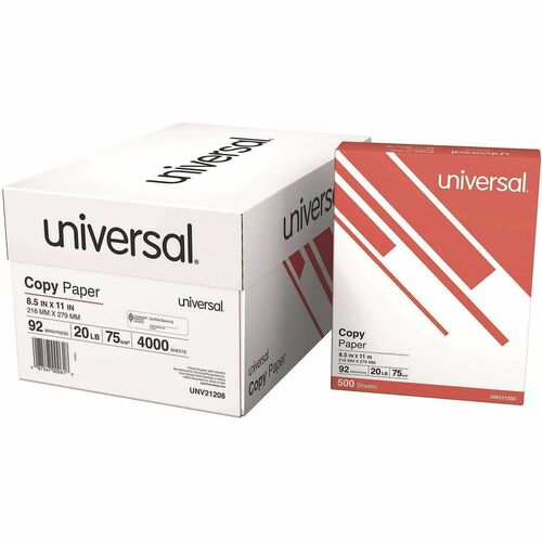 Paper, Copy, 92 Brightness, 20 Pounds, 8.5 Inch by 11 Inch 8/CT