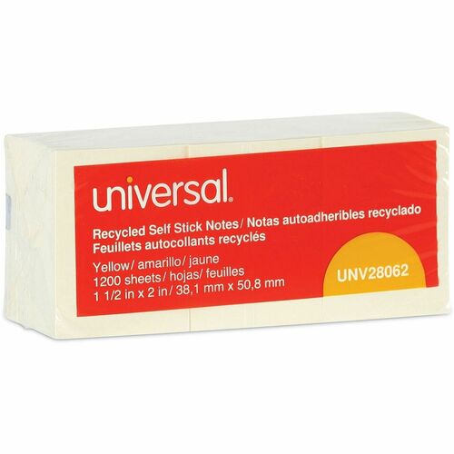 Note, 1.5x2 Rcyc, Yw 12/PK