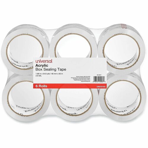 Tape, 1.88" x 54.6 Yards, Clear 6/PK