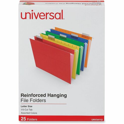 Folder, Reinforced, Hanging, 25, Assorted 25/BX