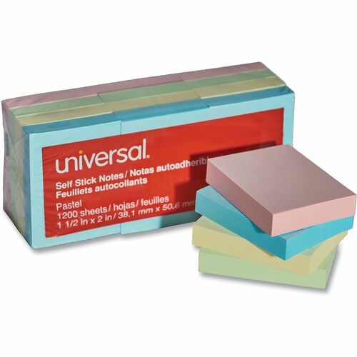 Pad, 12 Self Stick 1.5 X 2, Assorted 12/PK