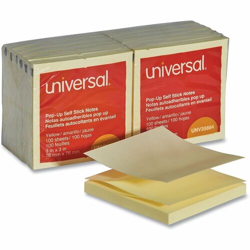 Pad, 12 Fanfold 3X3, Yellow 12/PK