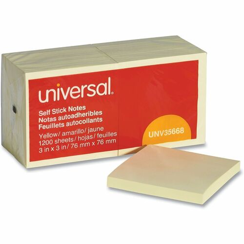 Note, Stick-It, 3x3, Yellow, 12 Pad 12/PK