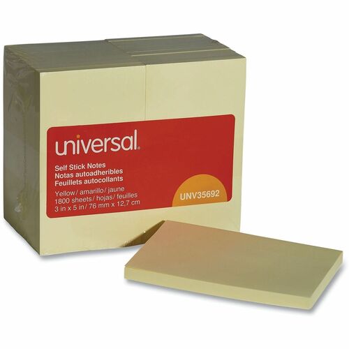 Note, Self-Stack, 3 x 5, 18 Pound Yellow 18/PK