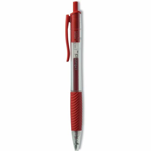Pen, Gel, Clear Barrel, 0.7 Millimeter, Red 12/DZ