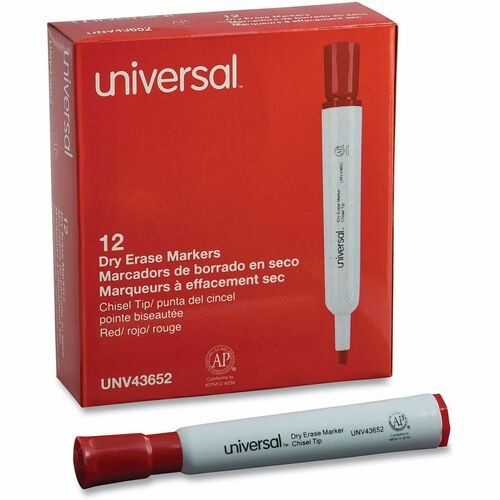 Marker, Dry Erase, Chisel, Red 12/DZ