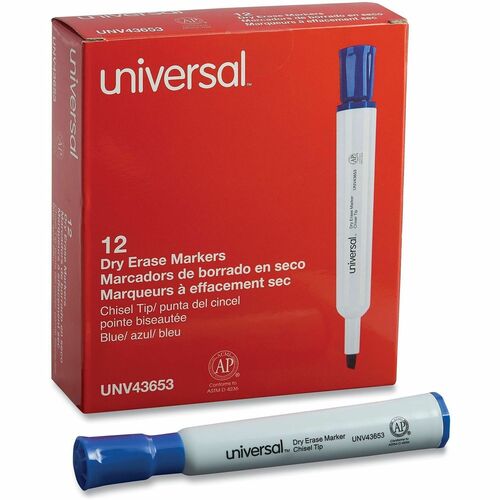 Marker, Dry, Erase, Chisel, Blue 12/DZ