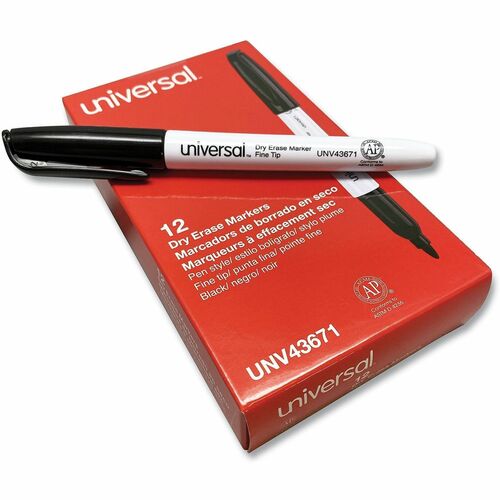 Marker, Dry Erase, Fine Point, Black 12/DZ