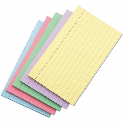 Index Cards, 5x8, Ruled, Assorted 100/PK