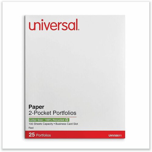 Portfolio, Letter, 2 Pocket, Red 25/BX
