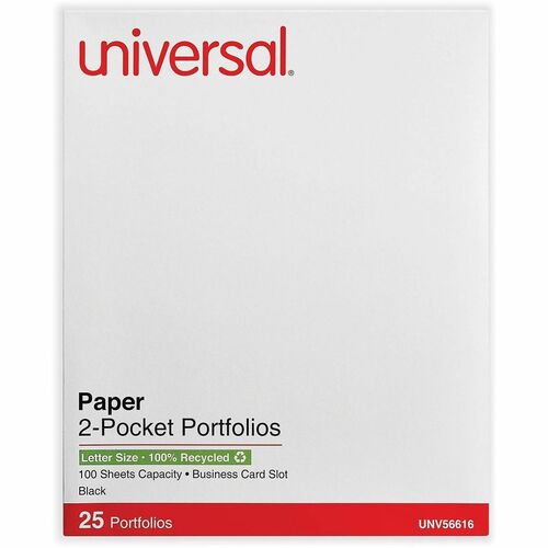 Portfolio, Ltr, 2 Pocket, Black 25/BX