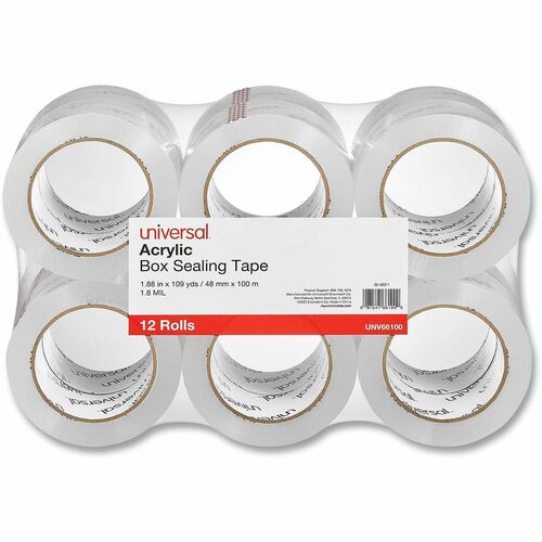 Tape, 2" x 110 Yard, Crystal Clear 12/PK