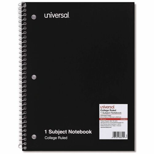 Notebook, 1 Subject, 8 x 10.5, Black