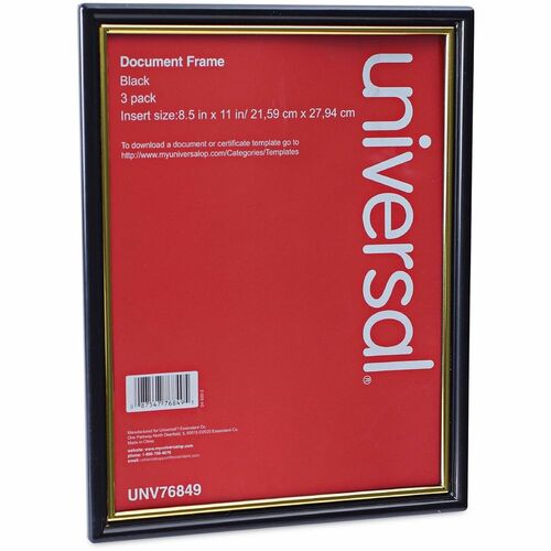 Frame, Document 8.5x11, Black 3/PK