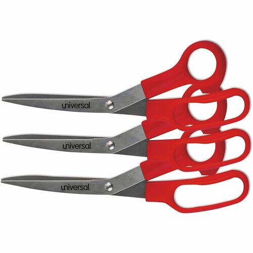 Scissors, 8", Bent, Red 3/PK