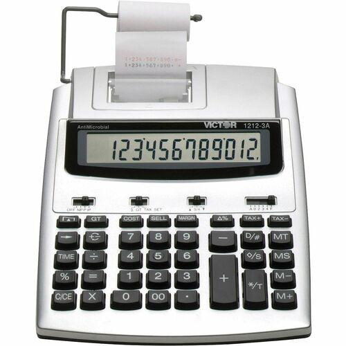 Calculator, Print, Display, 12 Digit, 2 Color
