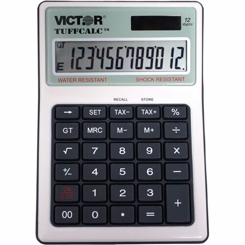 Calculator, 12 Digit, Water/Shock Resistant