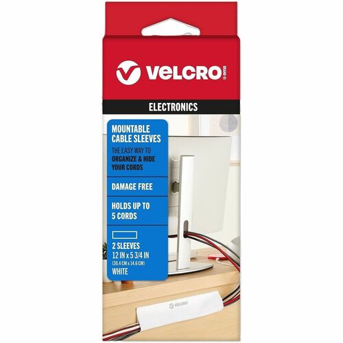Mountable Cable Sleeves, White 2/PK