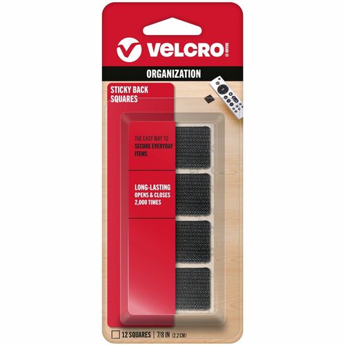Strip, Square, Stick-Back, Black 12/PK