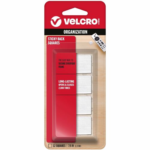 Squares, Stickyback, 7/8", We 12/PK