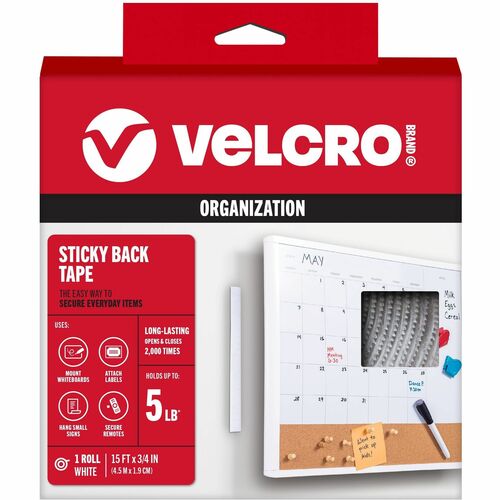 Tape, Stickback, Hook&Loop, White