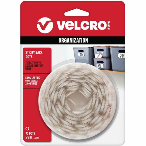 Coin, Stickback, Hook and Loop, White, 75 Count 75/PK