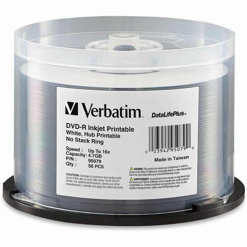 DVD-R, 4.7 GB, Hub Print, Inkjet 50/PK