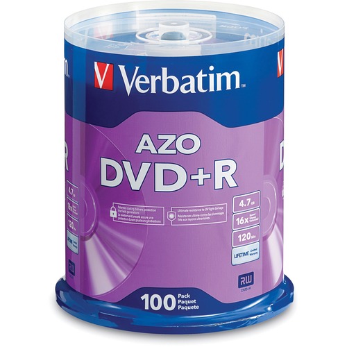 DVD+R, 4.7GB, 16X 100/PK