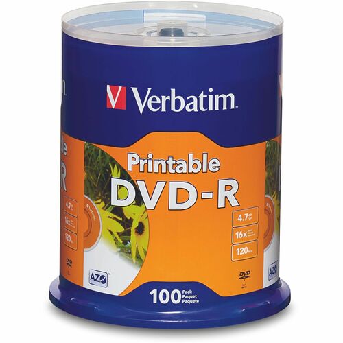 DVD-R, Print, Inkjet, White 100/PK